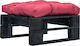 Hölzernes Gartenhocker Würfel Außeneinsatz mit Kissen Rote 60x60x35cm
