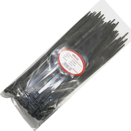 Adeleq Pack of 100pcs Black Plastic Cable Ties 914x9mm 19-91491