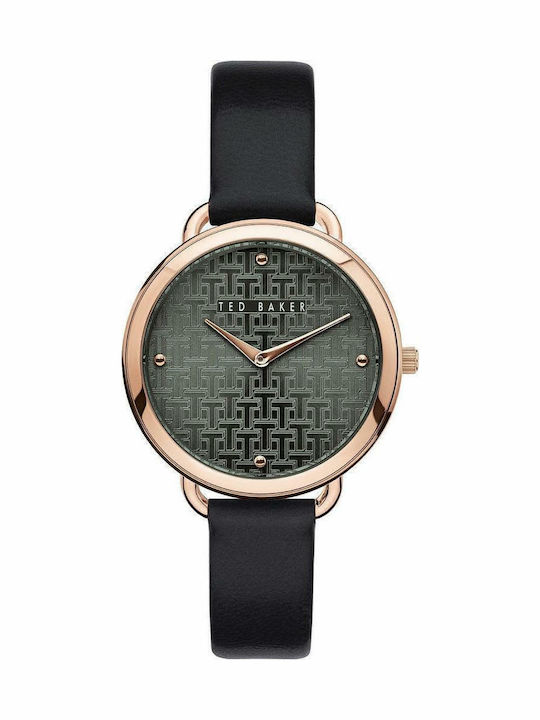 Ted Baker Hetttie Γυναικείο Ρολόι Μπαταρίας με Μαύρο Δερμάτινο Λουράκι