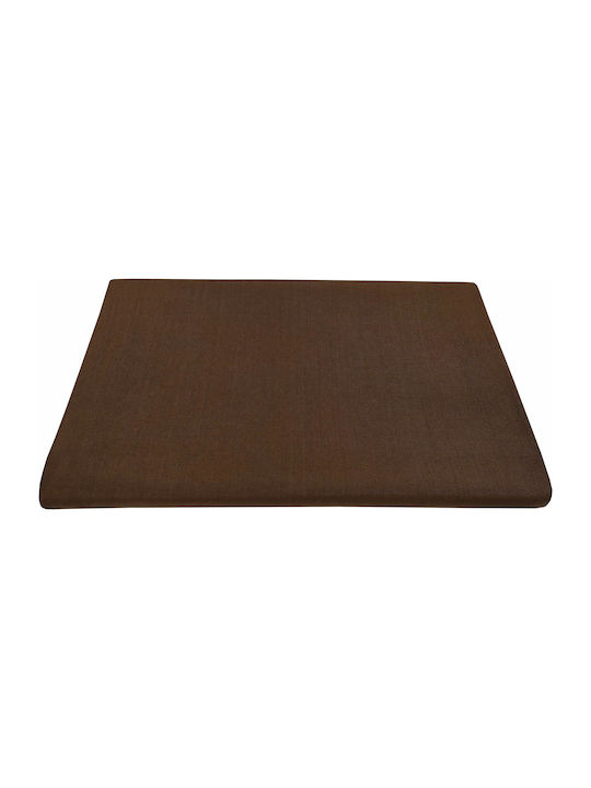 Le Blanc Solid Cotton & Polyester Checkered Tablecloth Brown 140x140cm