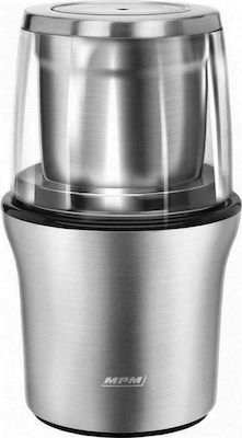 MPM Electric Coffee Grinder 200W for 70gr Beans Silver