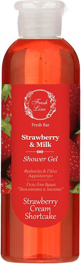 Fresh Line Gel de Duș Căpșuni și Lapte cu Glicerină și Miros de Citrice 200ml