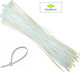 Sapiselco Kabelbinder Kunststoff 360mm x 7,5mm in Weiß Farbe (100 Stück) sel.2.434