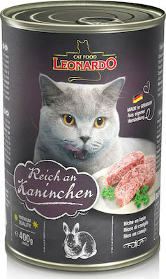 Leonardo Κονσέρβα Wet Food for Adult Cats In Can with Rabbit 1pc 400gr