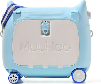 Muuhoo MH6649 Children's Cabin Travel Suitcase Hard Blue with 4 Wheels Height 51cm.