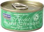 Fish4Cats Finest Wet Food for Adult Cats in Cans with Squid and Mackerel 70gr