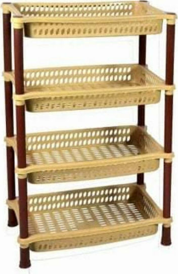 Sidirela Plastic Trolley 4-Tier Beige E-1536 Sidirela Plastic Trolley 4-Tier Beige E-1536