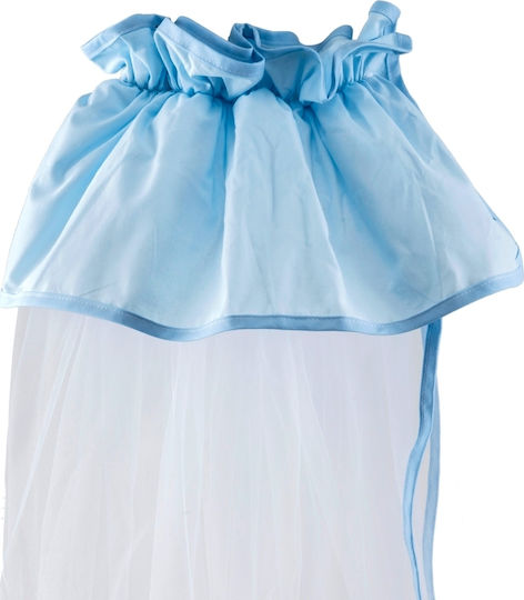O Kosmos tou Morou Crib Mosquito Net made of Light Blue Tulles 540x180cm