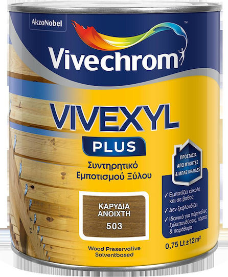 Vivechrom Vivexyl Plus Συντηρητικό Ξύλου Διαλύτου 510 Καστανιά Ματ 750ml