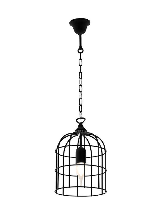 Elmark Cage Pendant Light Single-Light Grid for Socket E27 Black