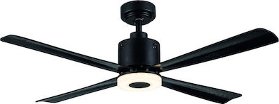 Eurolamp Ceiling Fan 127cm with Light and Remote Control Black