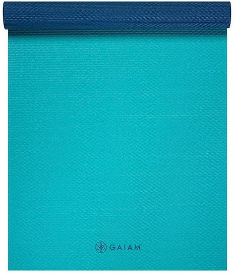 Gaiam 2-Color Yoga Mat Covor de exerciții fizice Yoga Turcoaz Mare deschisă (173x61x0.4cm)