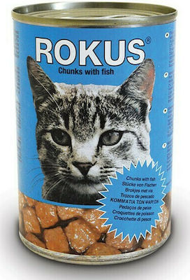 Rokus Κονσέρβα Nasses Katzenfutter für Katze in Dose mit Fisch 410gr