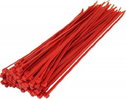 Bostik Den Braven Plastic Cable Ties 140mm x 3.6mm in Red Colour (100 pcs)