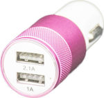 Car Charger Pink MCC02 Total Intensity 2.1A with Ports: 2xUSB