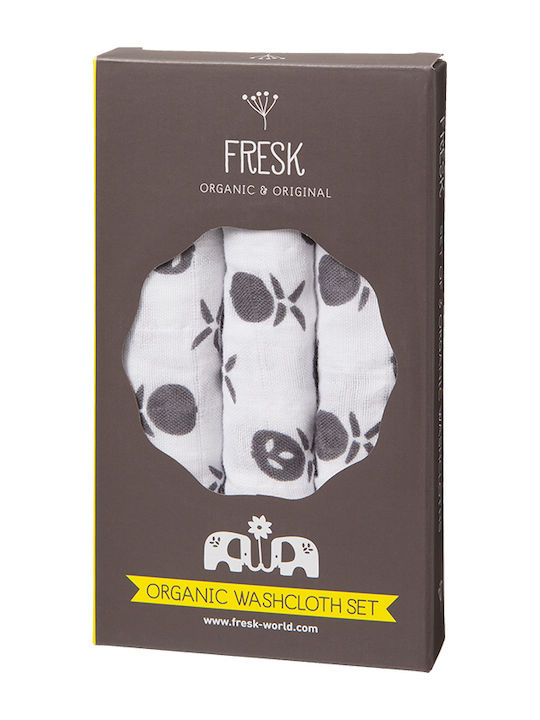 Fresk Pineapple Muslin Changing Pads Gray 12x16cm. 3pcs