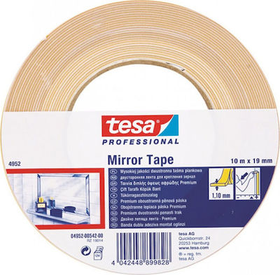Tesa Mirror Mounting 4952 Αυτοκόλλητη Αφρώδης Ταινία Διπλής Όψης Λευκή 19mmx10m