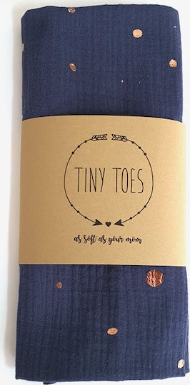 Tiny Toes Dot Σελτεδάκι από Μουσελίνα Μπλε 65x65εκ.
