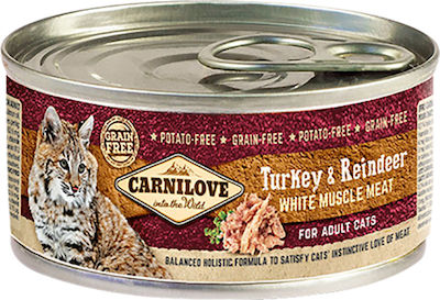 Carnilove Adult Wet Food for Adult Cats In Can with Turkey / Deer 1pc 100gr