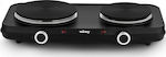 Weasy PLW225 Countertop Burner Emaille Double Schwarz