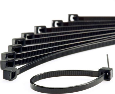 Pack of 100pcs Black Plastic Cable Ties 250x4.4mm