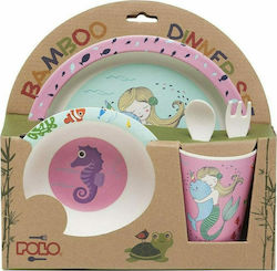 Polo Feeding Set made of Bamboo Multicolour 5pcs