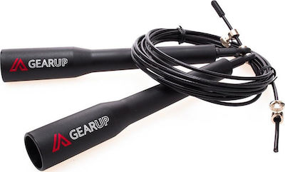 Gearup Adjustable Jump Rope with Ball Bearings Black SR Long Handle 3m