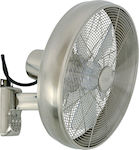 Lucci Air Breeze Wall Fan 213126 Ventilator de Perete 55W Diametru 41cm cu Telecomandă Crom periat