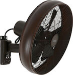 Lucci Air Breeze Wall Fan 213125 Стенен вентилатор 55W Диаметър 41см с дистанционно управление Маслено полиран