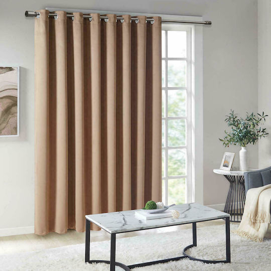 Sidirela Blackout Curtains with Grommets Beige 140x260cm