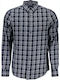 Gant Men's Shirt Long Sleeve Cotton Checked Navy Blue