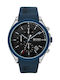 Hugo Boss Velocity Watch Chronograph Battery with Blue Rubber Strap