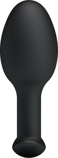 Pretty Love Heavy Ball Silicone Butt Plug Medium Πρωκτική Σφήνα Medium Black 8.4cm