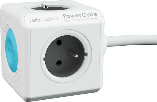 Allocacoc Smart PowerCube 4 Θέσεων με Διακόπτη και Καλώδιο 1.5m Γκρι