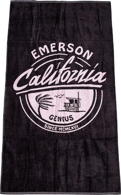 Emerson Black Cotton Beach Towel 160x86cm