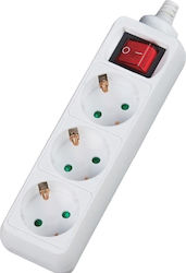 Alfaone V03BK Power Strip 3 Sockets with 3m Cable