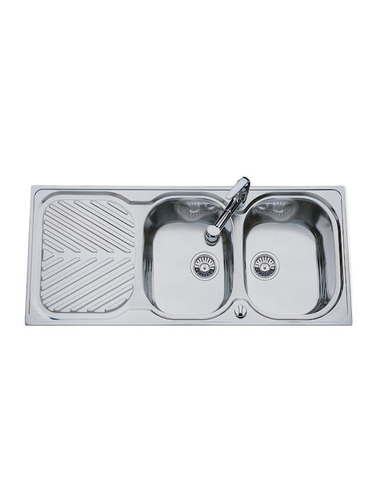 Macart Suter EC D-200 Drop-In Spüle Inox Matt B115xT50cm Silber