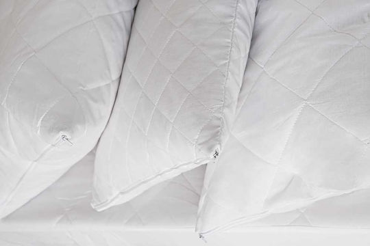 Melinen Pillow Protector Set Quilted White 50x70cm.