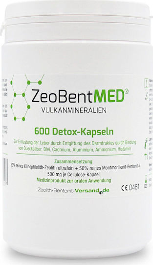 Zeolith-Bentonit-Versand Zeobent Med 500mg 600 κάψουλες