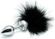 Rimba Bondage Play Butt Plug With Feather Small...