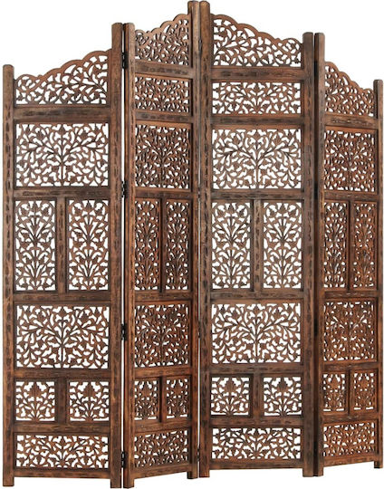 vidaXL Dekorativer Raumteiler Hölzernes mit 4 Paneelen 160x165cm