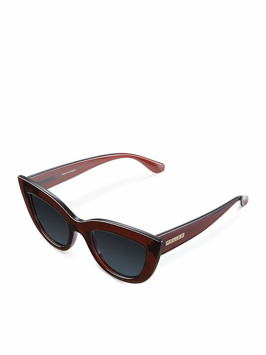 Meller Karoo Women's Sunglasses with Brown Acetate Frame and Black Lenses