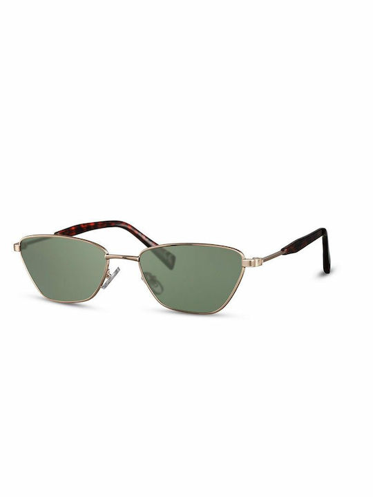 Solo-Solis Слънчеви очила с Розово злато Метален Рамка и Зелен Леща NDL2859