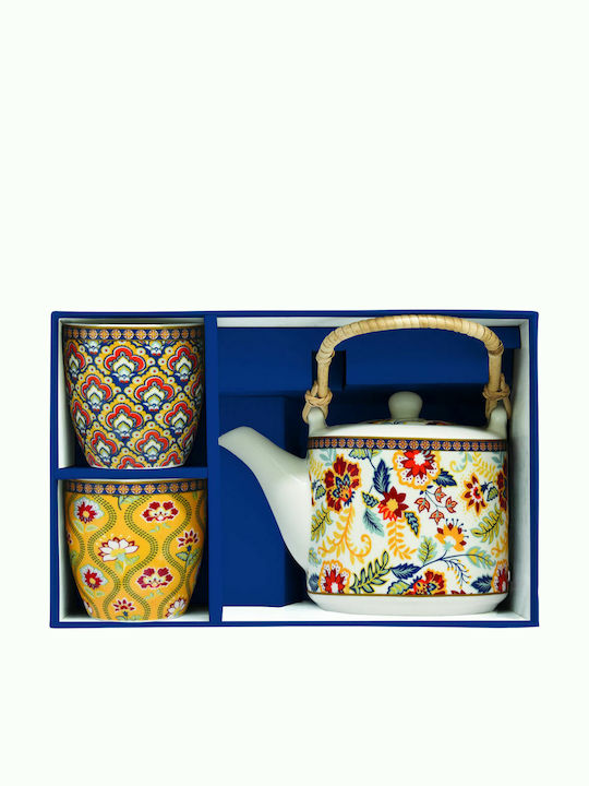 Marva Paisley Teeset mit Tasse Porzellan in Mehrfarbig Farbe 600ml 3Stück