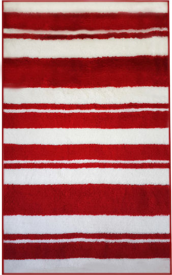 Meusch Bath Mat Lane White/Red 70x120cm