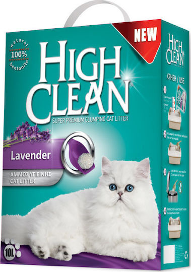 High Clean Bentonite Cat Litter with Scent Lavender 10lt