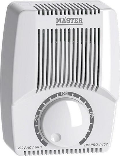 Master Επιτοίχιος Διακόπτης Dimmer με Πλαίσιο Κλασικός Περιστροφικός σε Λευκό Χρώμα