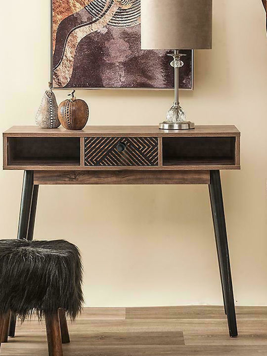 Home Κονσόλα Ξύλινη Μαύρη / Grey / Oak Μ90xΠ35xΥ75εκ.