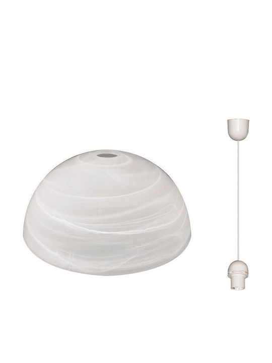 Eurolamp Tina Στρογγυλό Καπέλο Φωτιστικού Λευκό με Διάμετρο 30cm