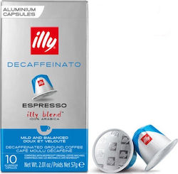 Illy Κάψουλες Espresso Decaffeine Συμβατές με Μηχανή Nespresso 10caps